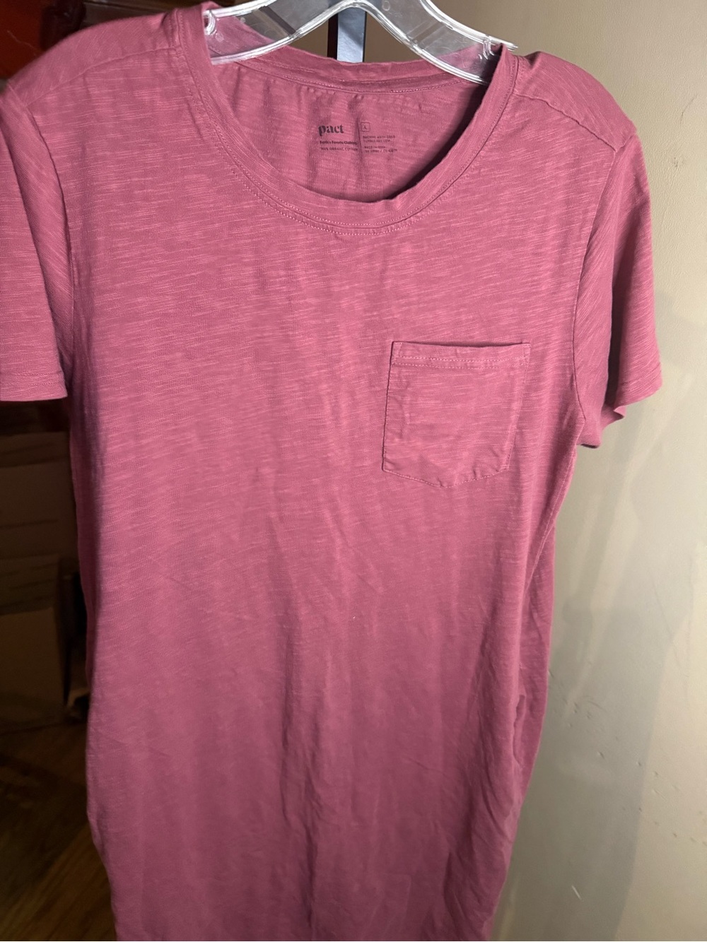 Pact Women's Short Sleeve Pocket Nightshirt in Dusty Rose